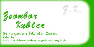 zsombor kubler business card